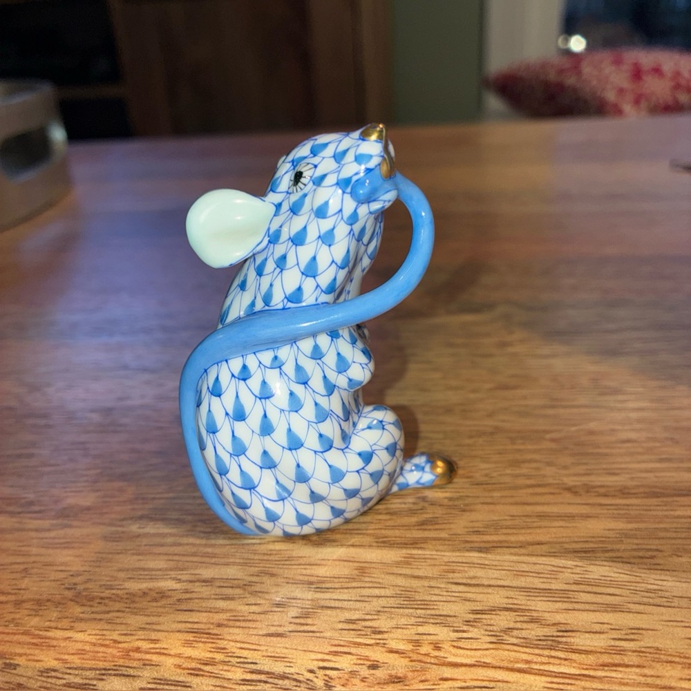 Herend Zodiac rat blue 15521